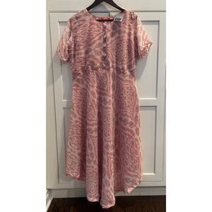 POTHYS women made in India Aasees dress size XXL powder pink asymmetric hem NWT